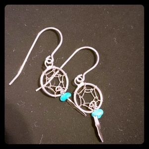 turquoise dream catcher necklace + earrings set